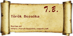 Török Bozsóka névjegykártya